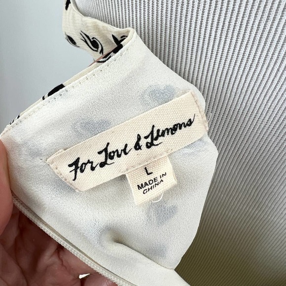 For Love & Lemons Womens Sweetheart Mini Dress Creme Beige Size Large - Picture 10 of 12